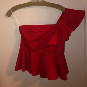 Red one shoulder top!